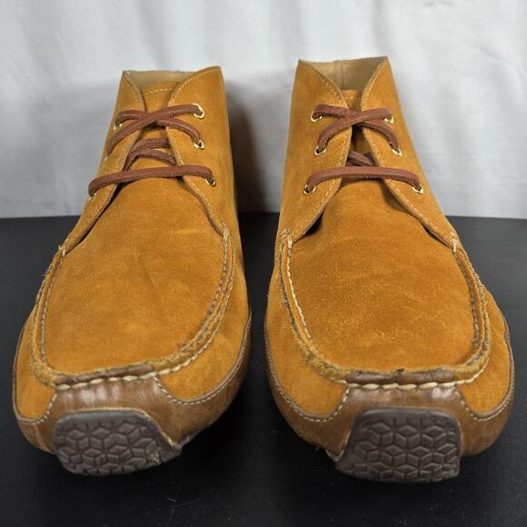 Cole Haan Shoes Mens Size 11 Tan Suede Chukka Moc Toe Driving Lace Up C13104 - Picture 7 of 11